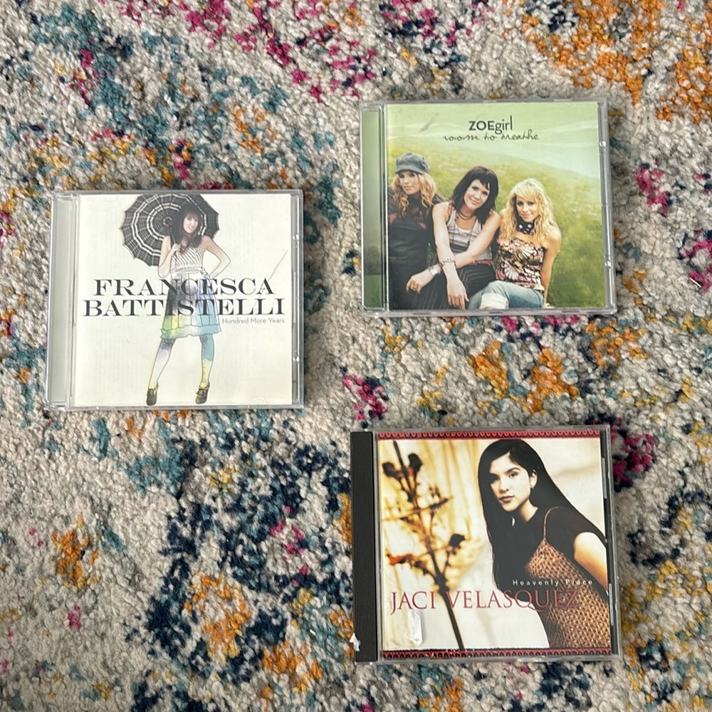 Jack Velasquez, ZOE Girl, and Francesca Battistelli CD disk pack